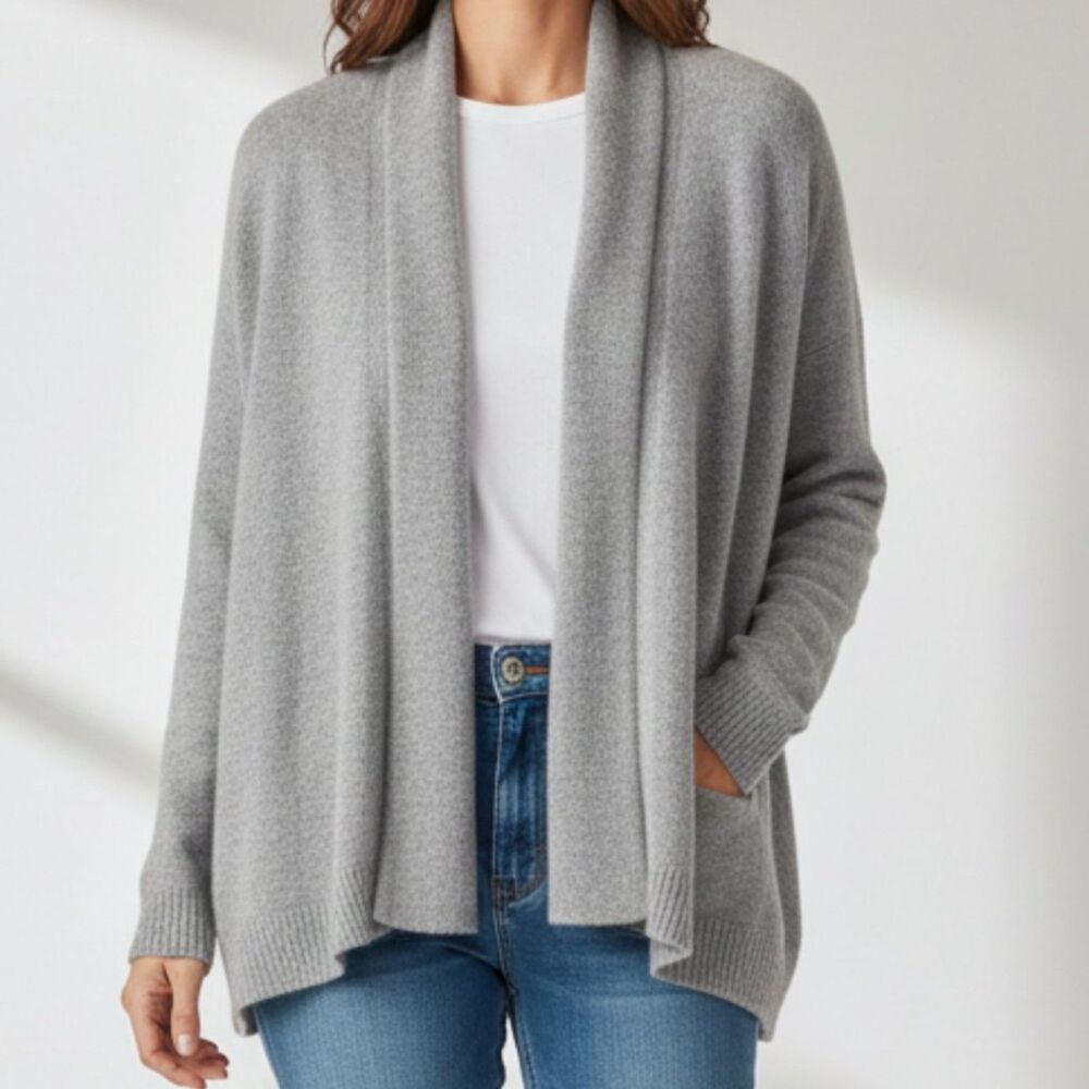 Pure J. Jill Women's Gray Open Front Cardigan Size Small